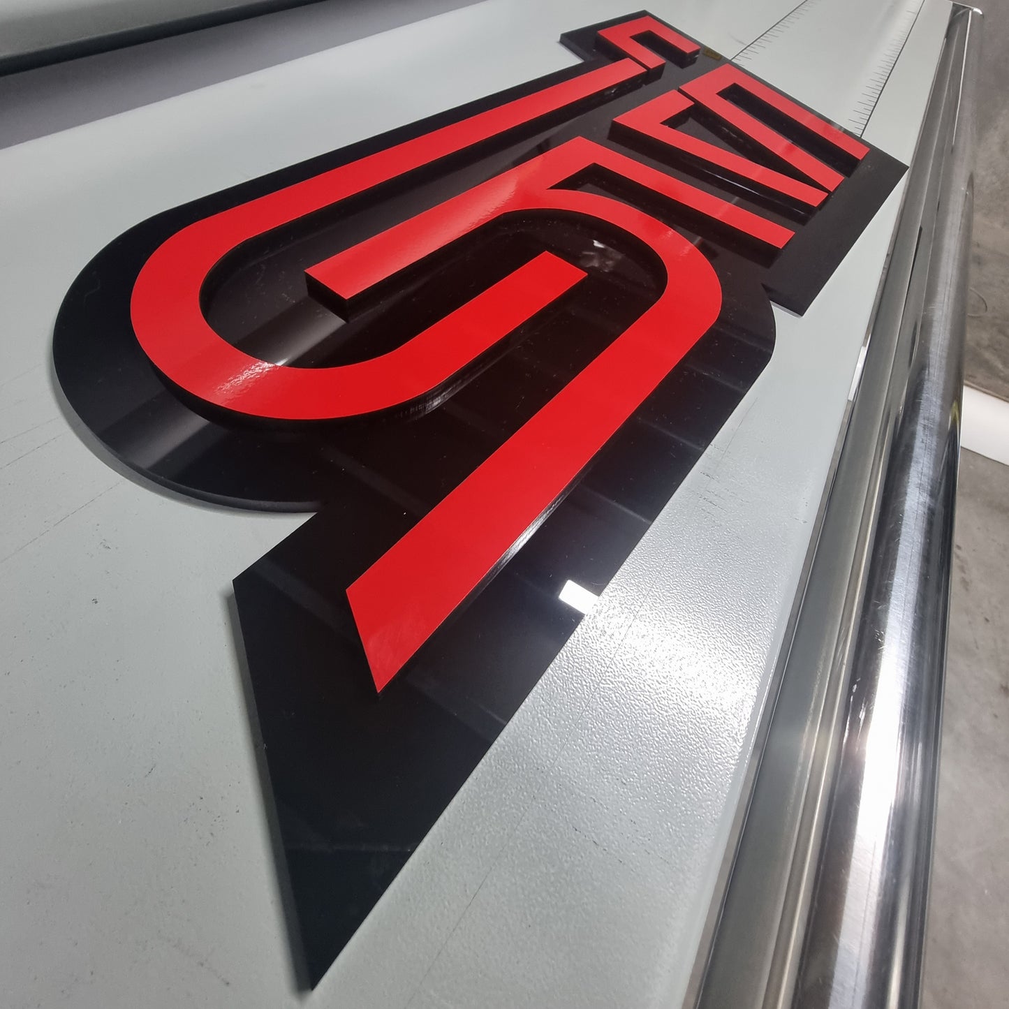 Subaru STI - 3D Acrylic Laser Cut Sign.