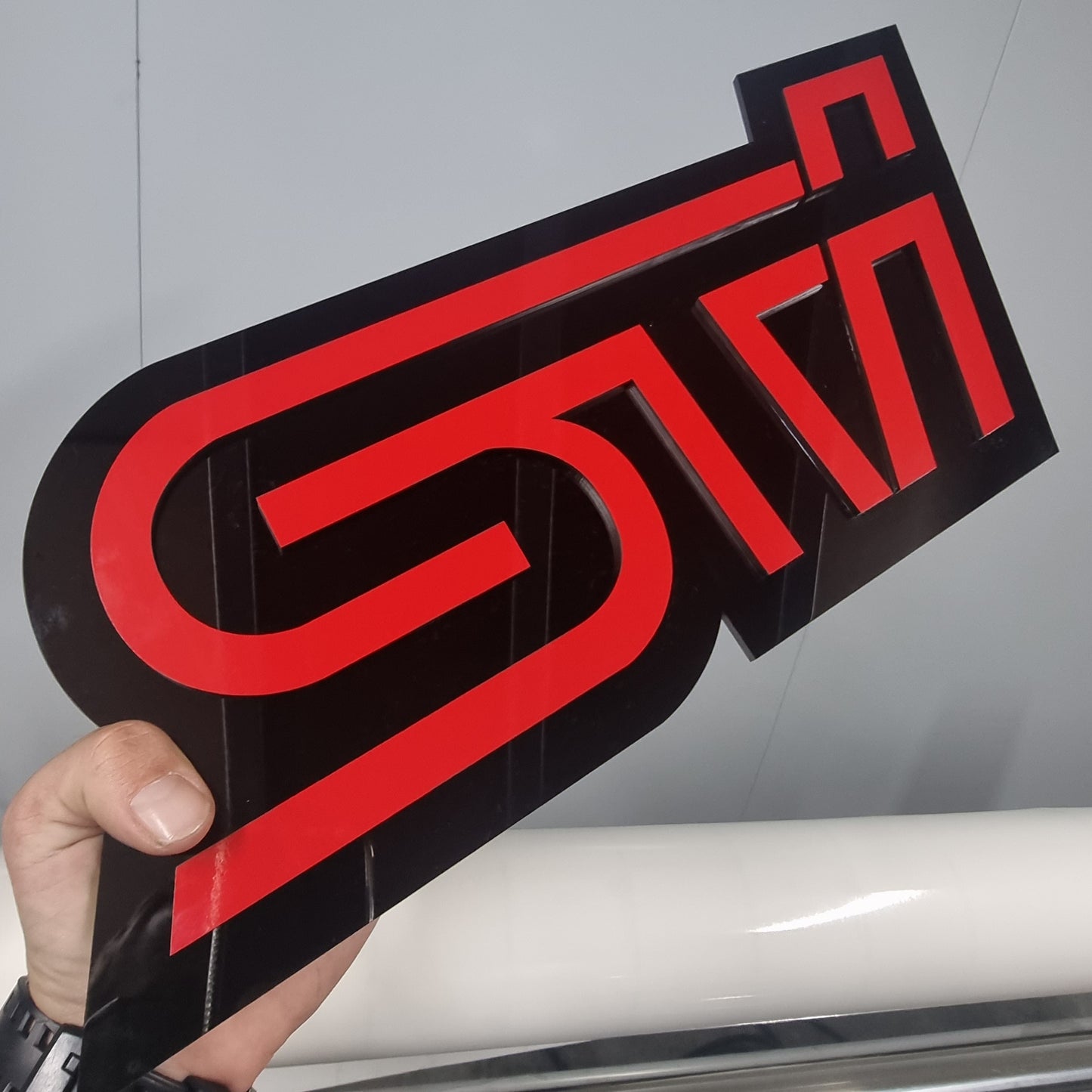 Subaru STI - 3D Acrylic Laser Cut Sign.