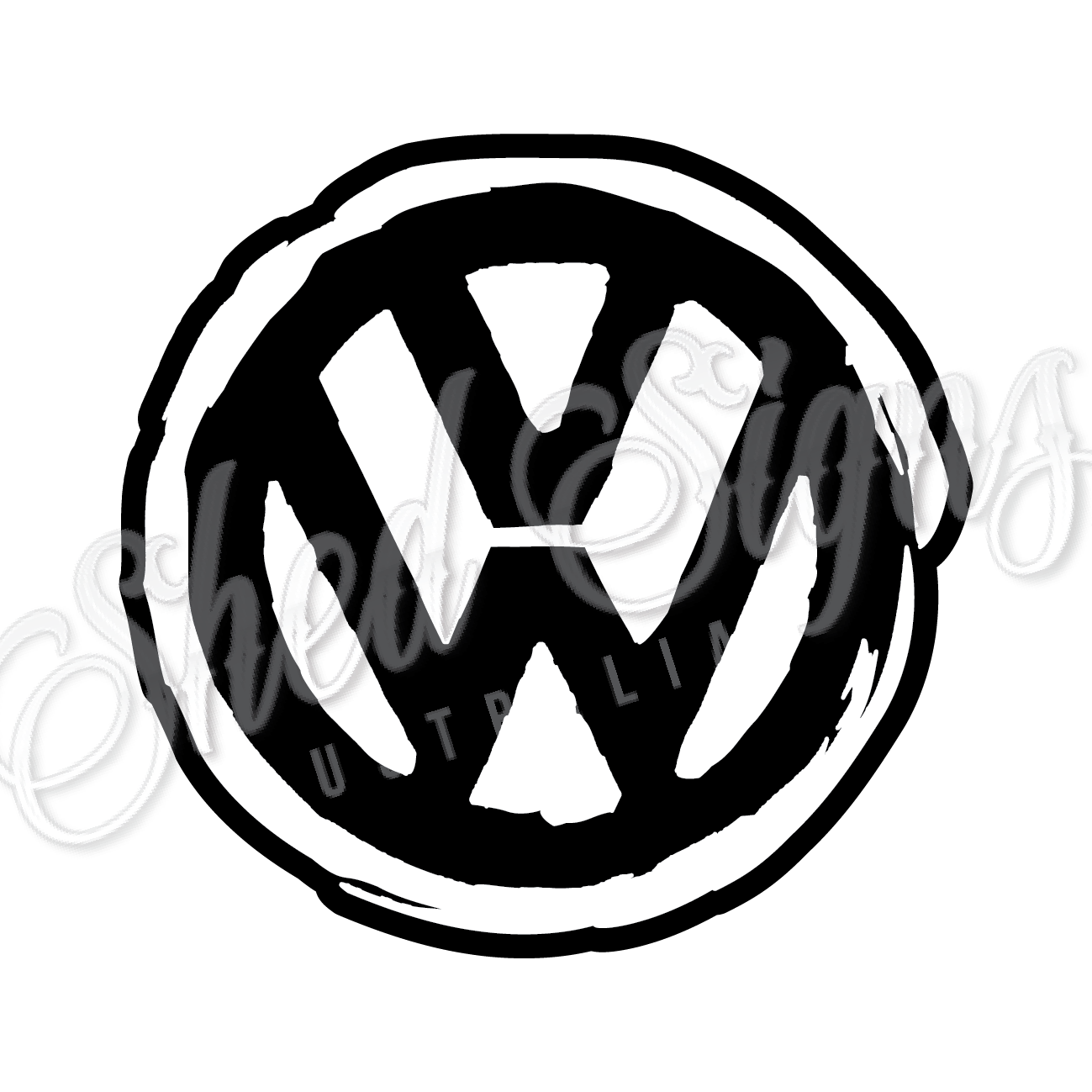 VW Grunge Logo - 3D Acrylic Laser Cut Sign.